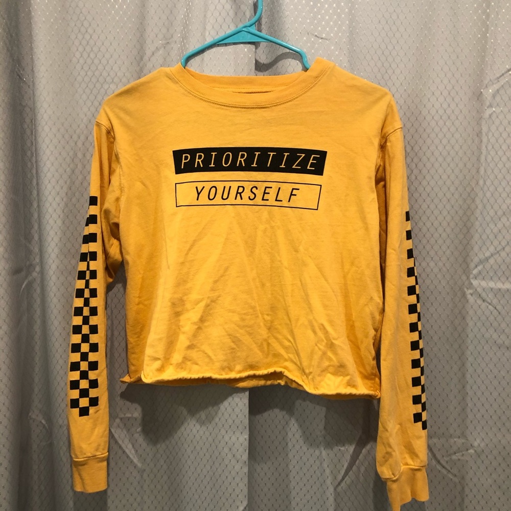 checkered yellow long sleeve
